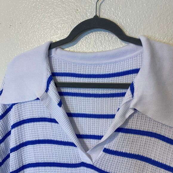 Saodimallsu White & Blue Striped Beach Bathing Suit Coverup Dress Size XXL NWT - Picture 4 of 5
